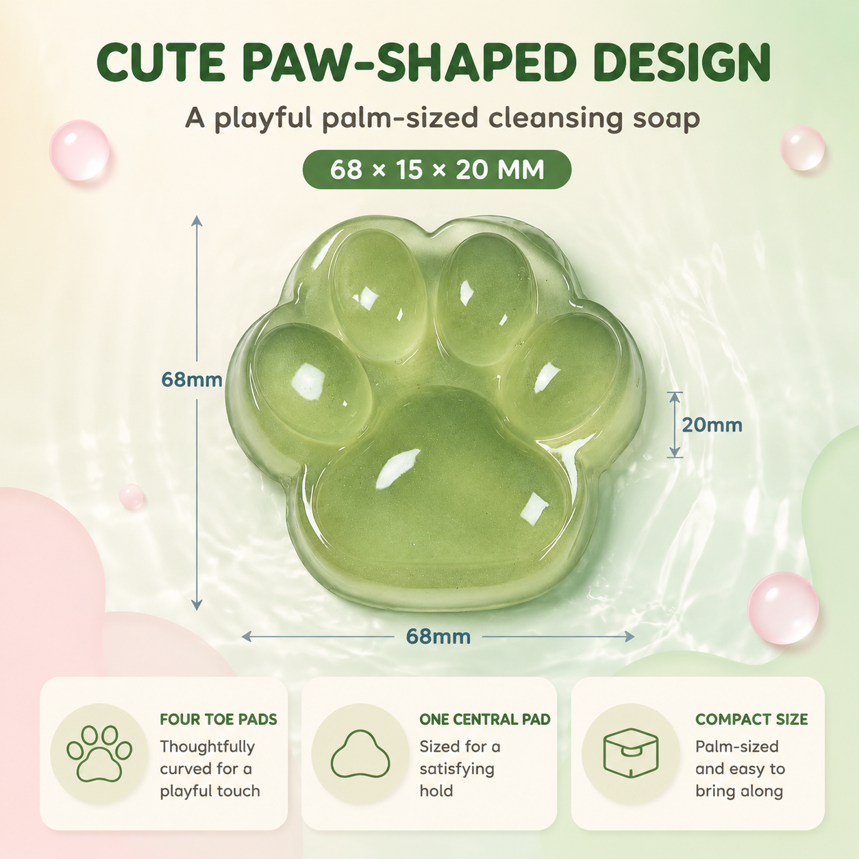 Paw-Shaped Konjac Jelly Soap - Image 2
