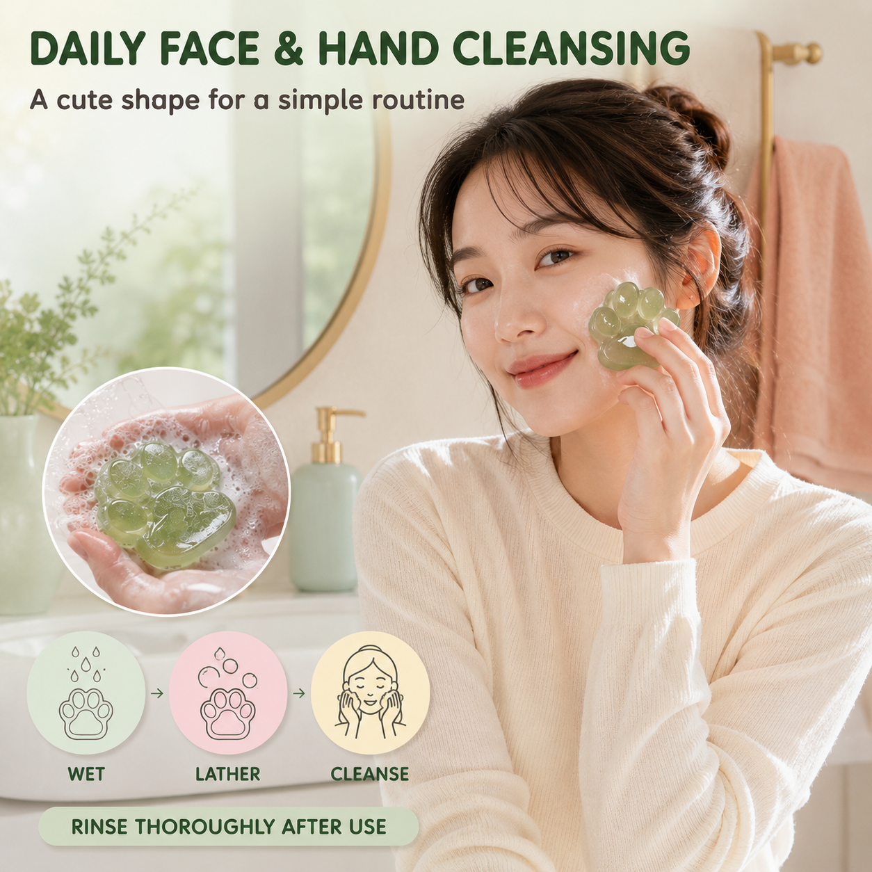 Paw-Shaped Konjac Jelly Soap - Image 4