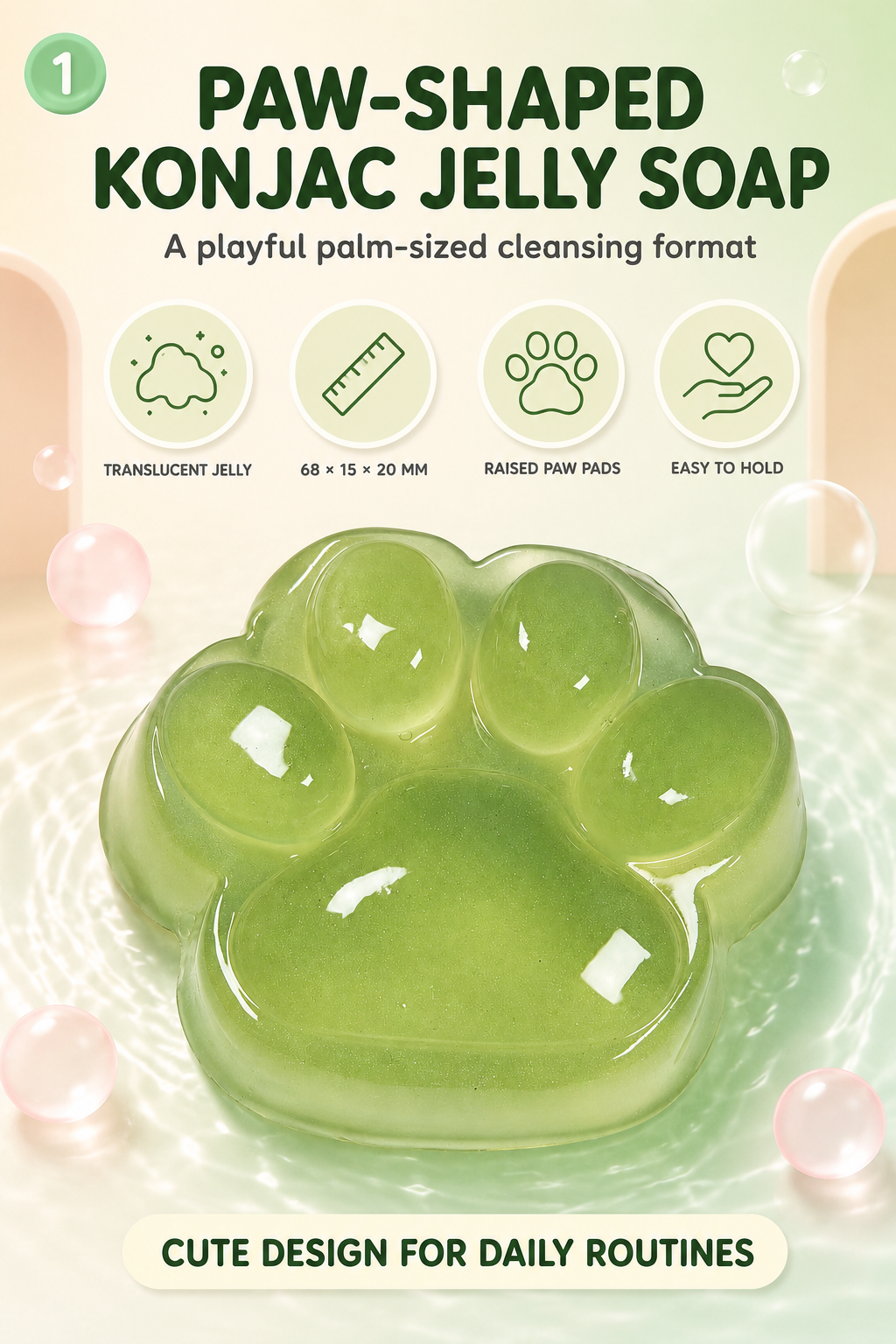 Paw-Shaped Konjac Jelly Soap - Image 7