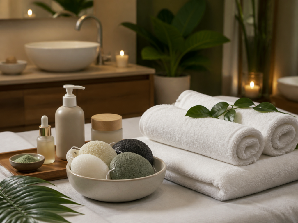Beauty salon and spa konjac application