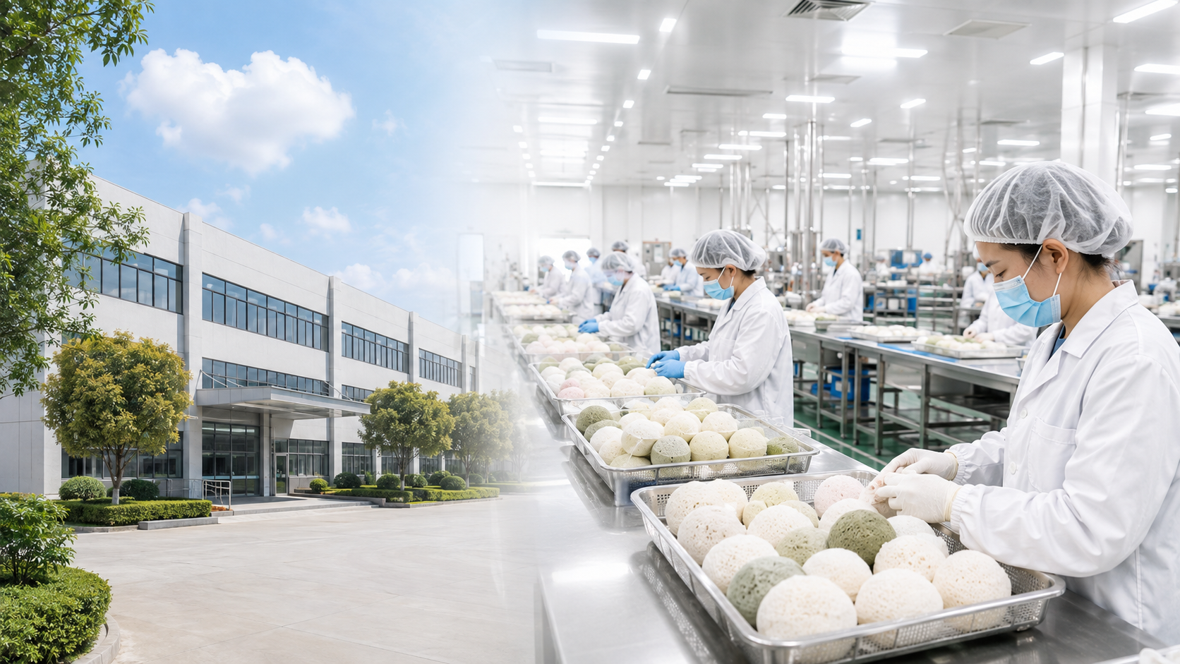 SAMPLE factory exterior and production preview — SAMPLE preview image