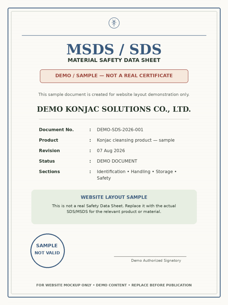 DEMO placeholder artwork: MSDS / SDS - DEMO