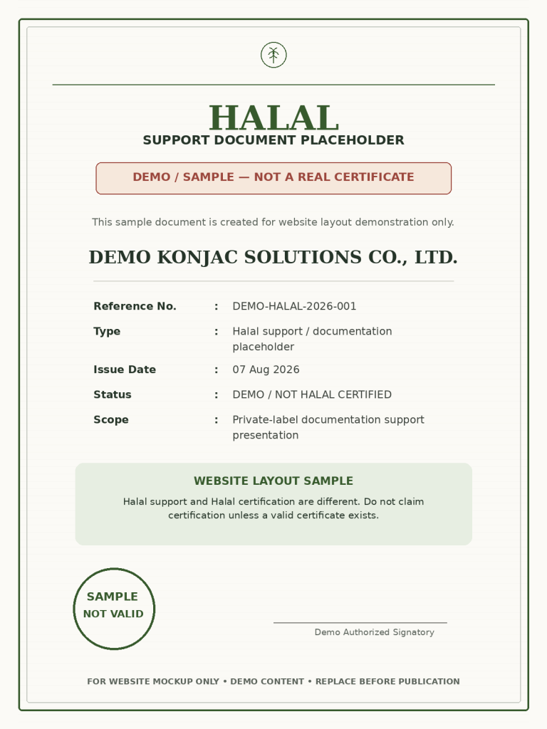 DEMO placeholder artwork: Halal Support - DEMO