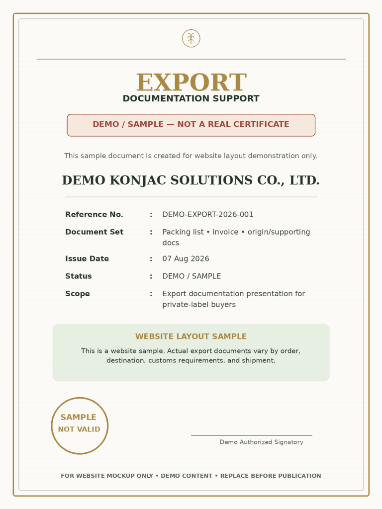 DEMO placeholder artwork: Export Documents - DEMO