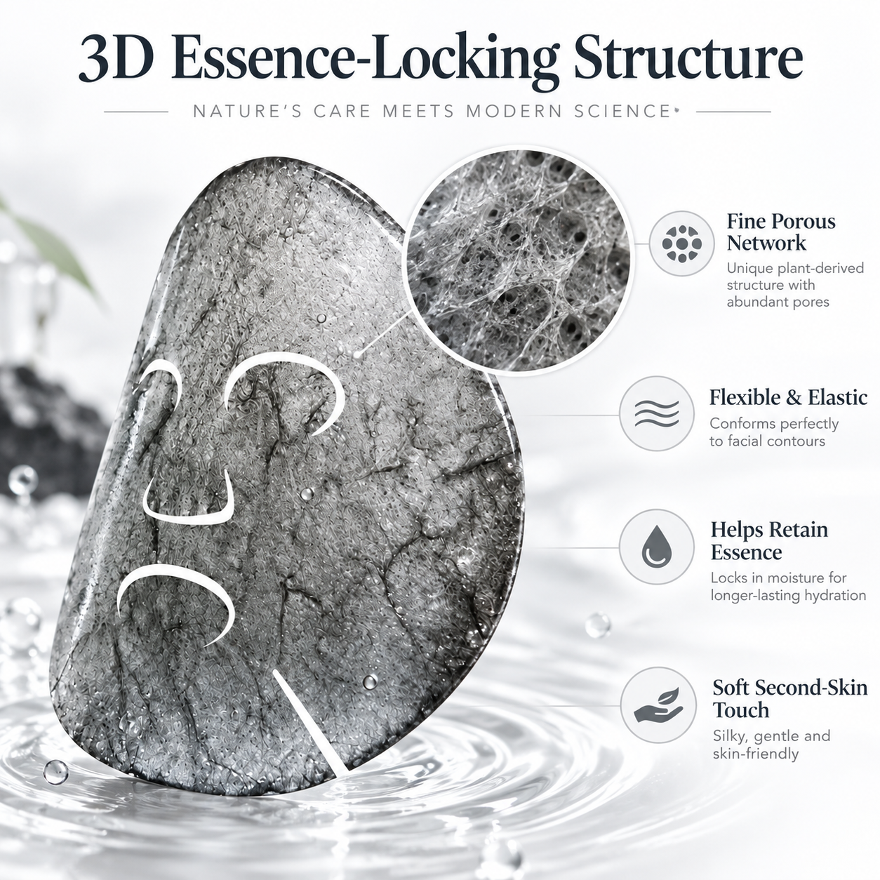 Bamboo Charcoal Konjac Gel Face Mask - Image 2