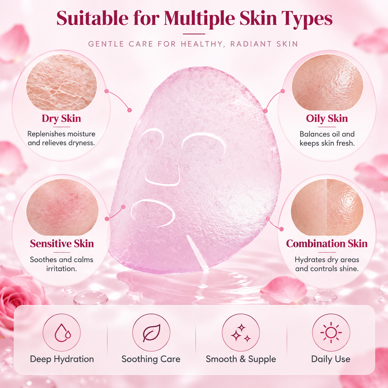 Rose Konjac Gel Face Mask - Image 5