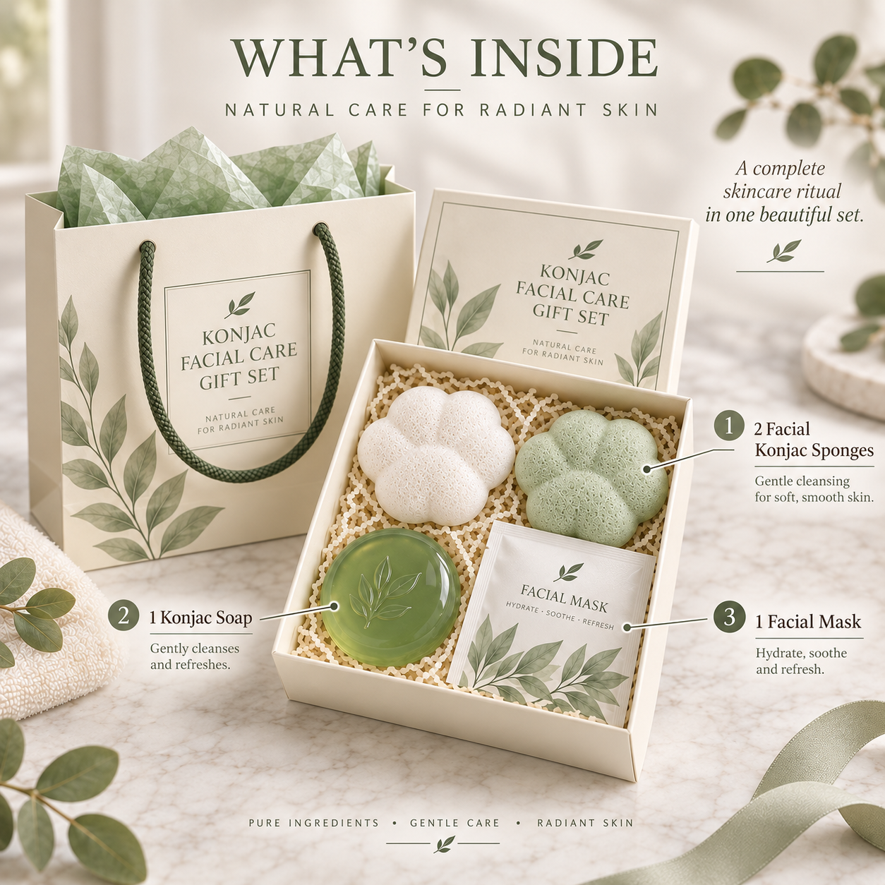 Konjac Facial Care Gift Set - Image 4