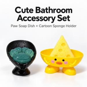 Cute Paw & Cheese Konjac Bath Set